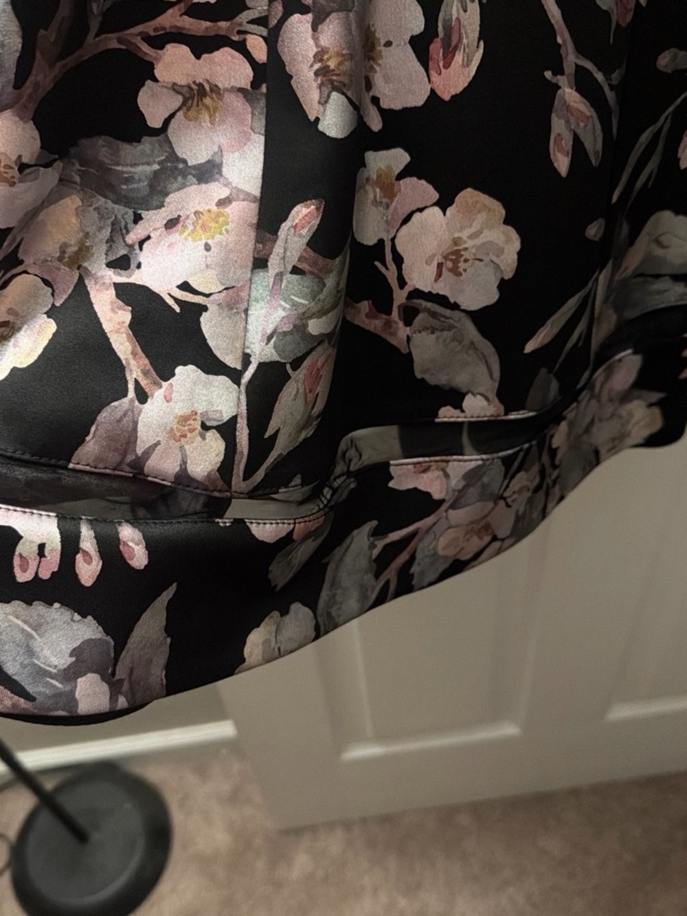 Lane Bryant Black Floral V-Neck dress - Pink & Gray Blossoms - Picture 3 of 3